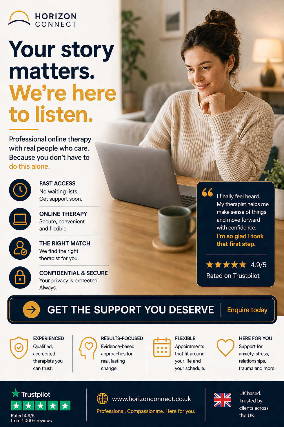 woman seeking help online