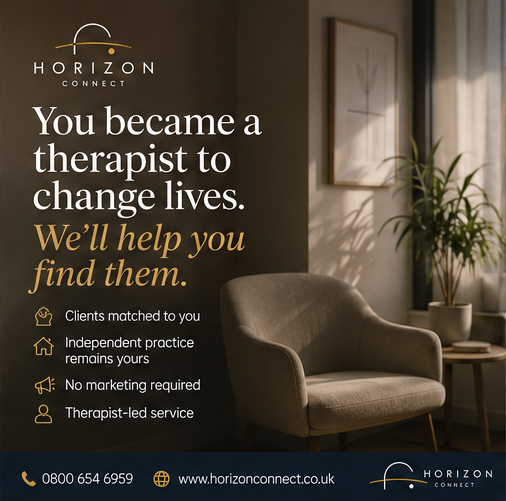 a welcoming looking therapy room with a chair and plant