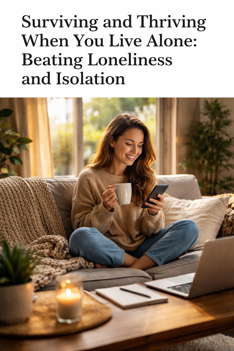woman enjoying time on the sofa