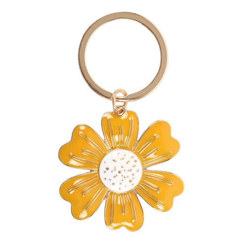 Yellow Daisy Enamel Keyring | Cardi Candle Co.
