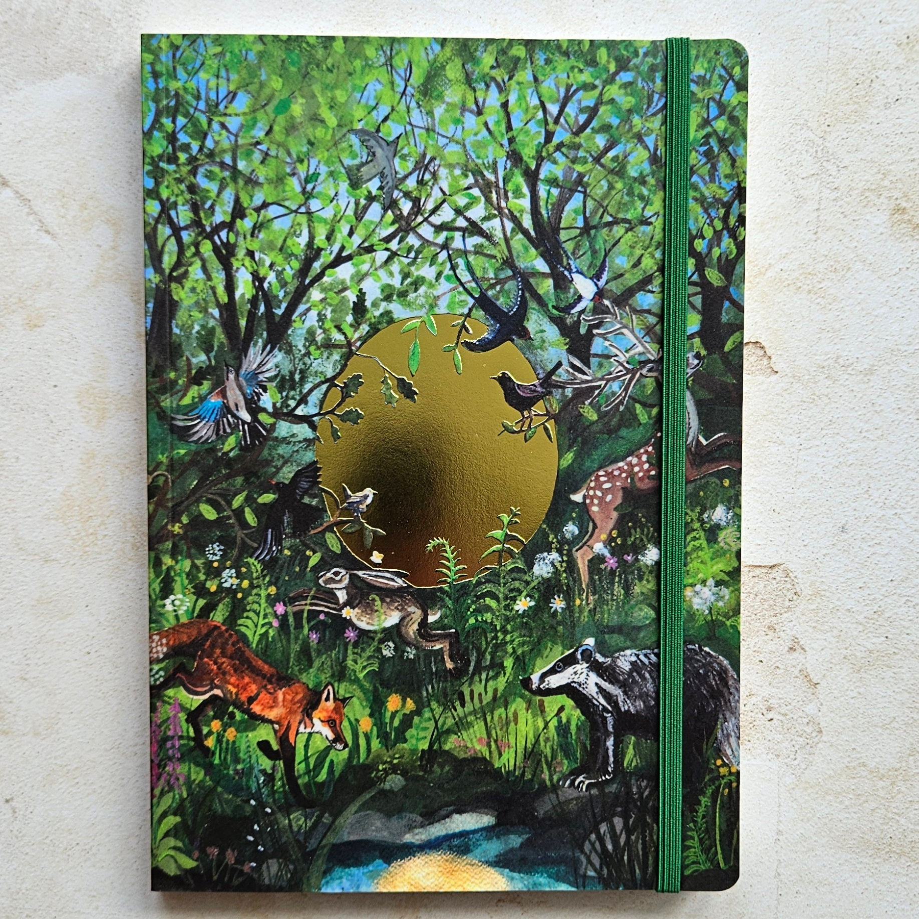 'Solstice Sun' Gold Foiled Premium Lined Notebook by Driftwood Designs