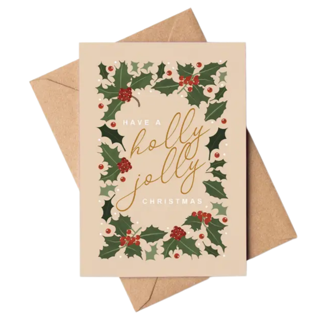 'Holly Jolly' Christmas Card by Wildwood (2 Options)