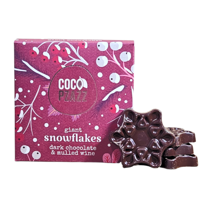 Dark Chocolate & Mulled Wine Snowflakes by Coco Pzazz