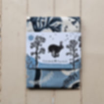 'Leaping Hare' Screen Printed Cotton Tea Towel by Folded Forest