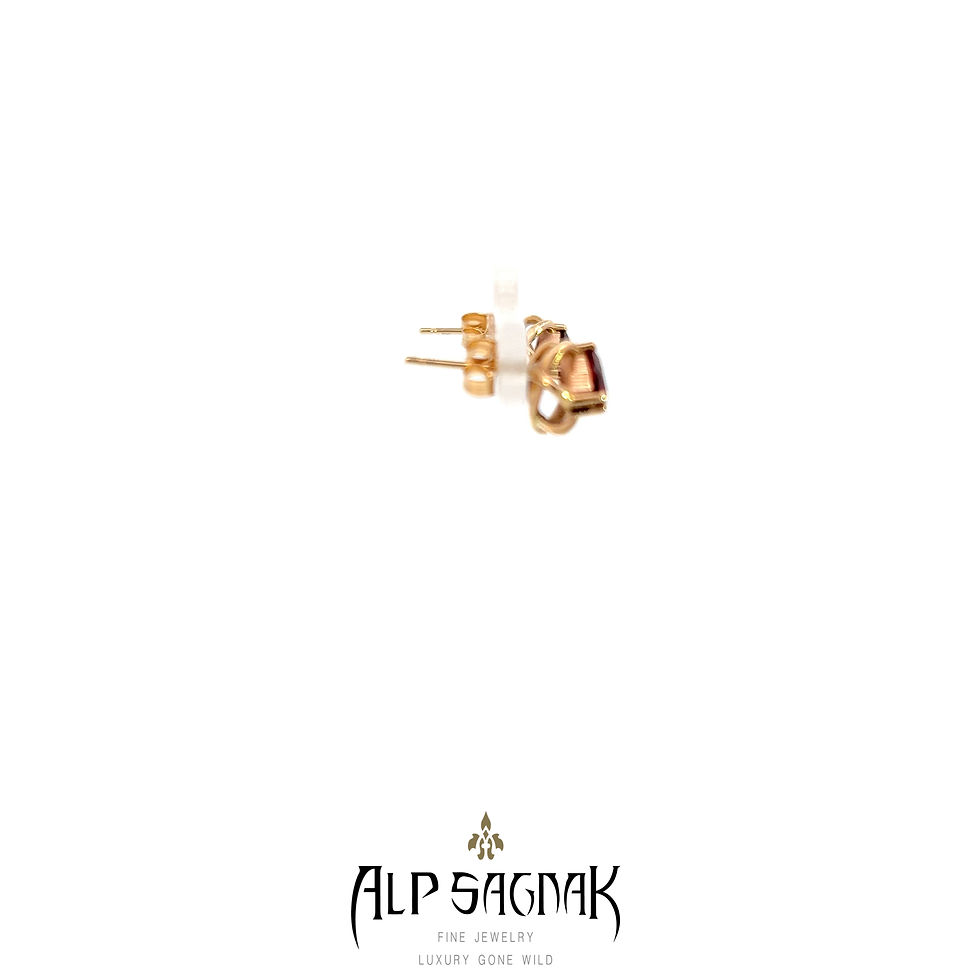 Thumbnail: Alp Sagnak 14K Yellow Gold The Atom Earrings Garnet