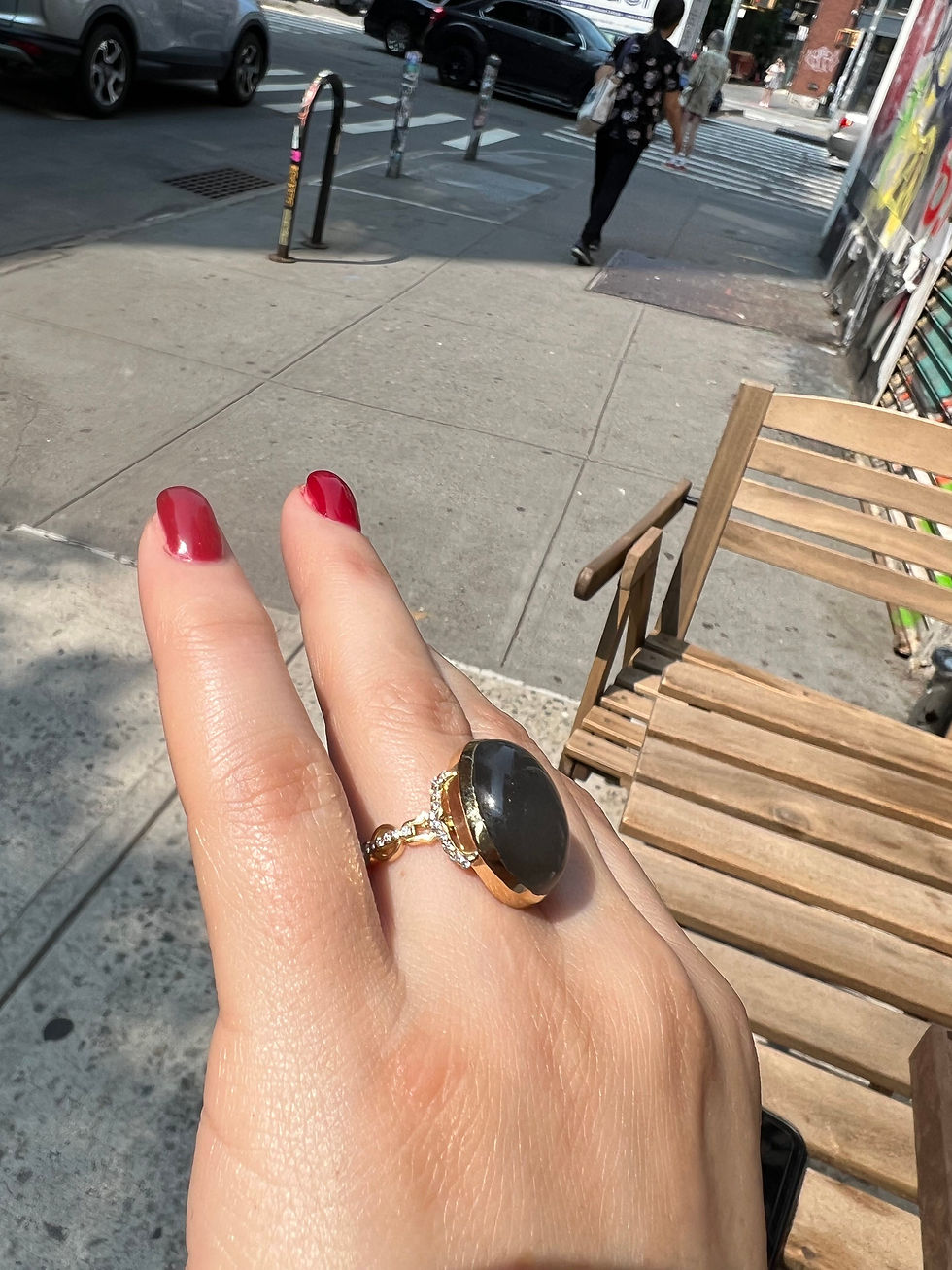 Thumbnail: Alp Sagnak 18K Yellow Gold Ring Diamonds Moonstone N+N=E