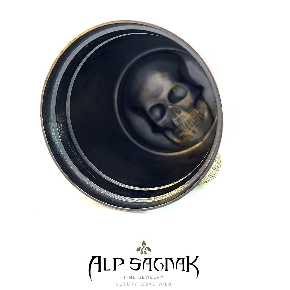 Thumbnail: Alp Sagnak 18K Gold And 925K Silver Skull Shot Glass Diamonds
