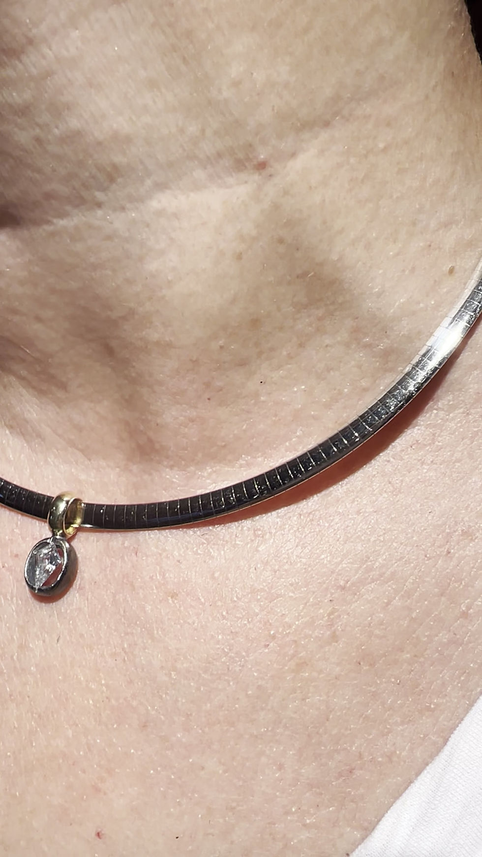 Thumbnail: Alp Sagnak 14K Yellow Gold Silver ThePORTAL 4mm Reversible Omega Chain Kite Dia