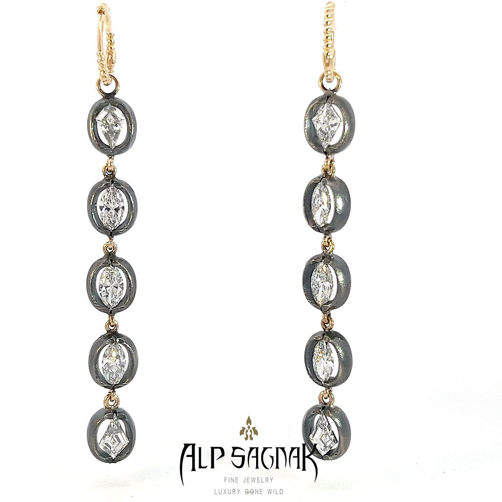 Alp Sagnak 14K Yellow Gold Silver ThePORTAL Earrings 3 Inches