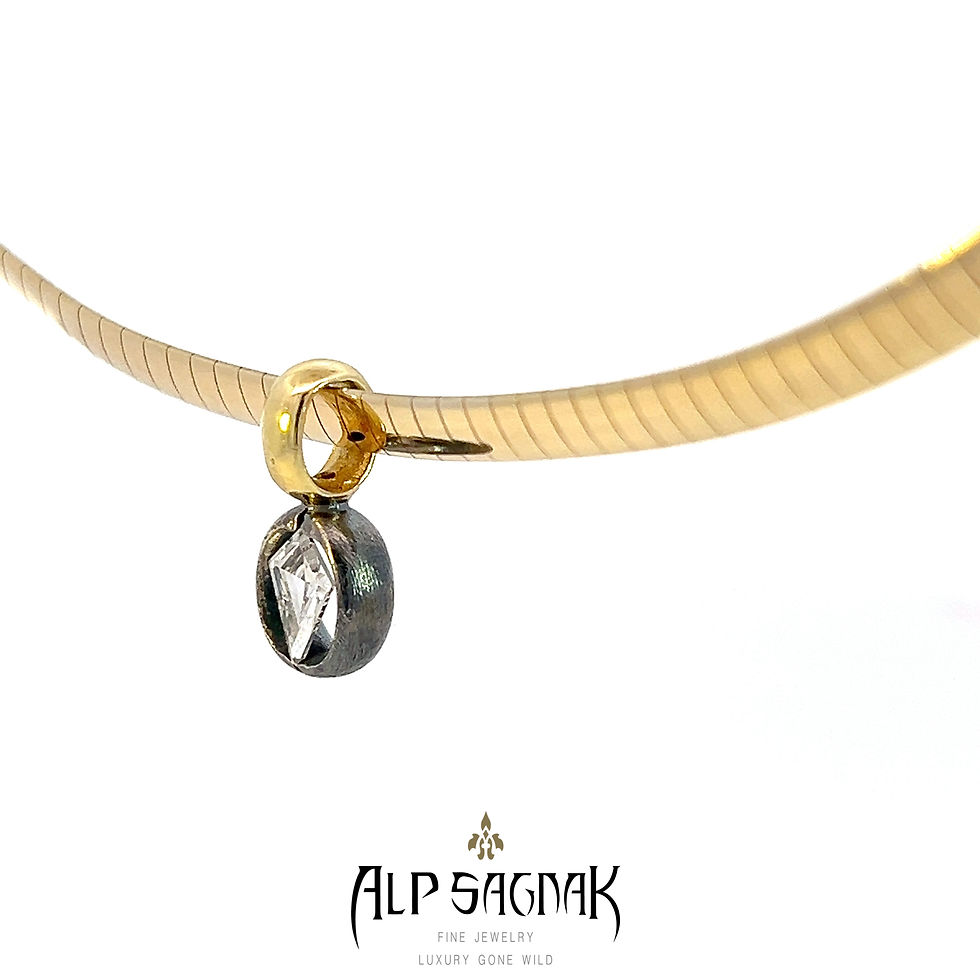 Thumbnail: Alp Sagnak 14K Yellow Gold Silver ThePORTAL 4mm Reversible Omega Chain Kite Dia