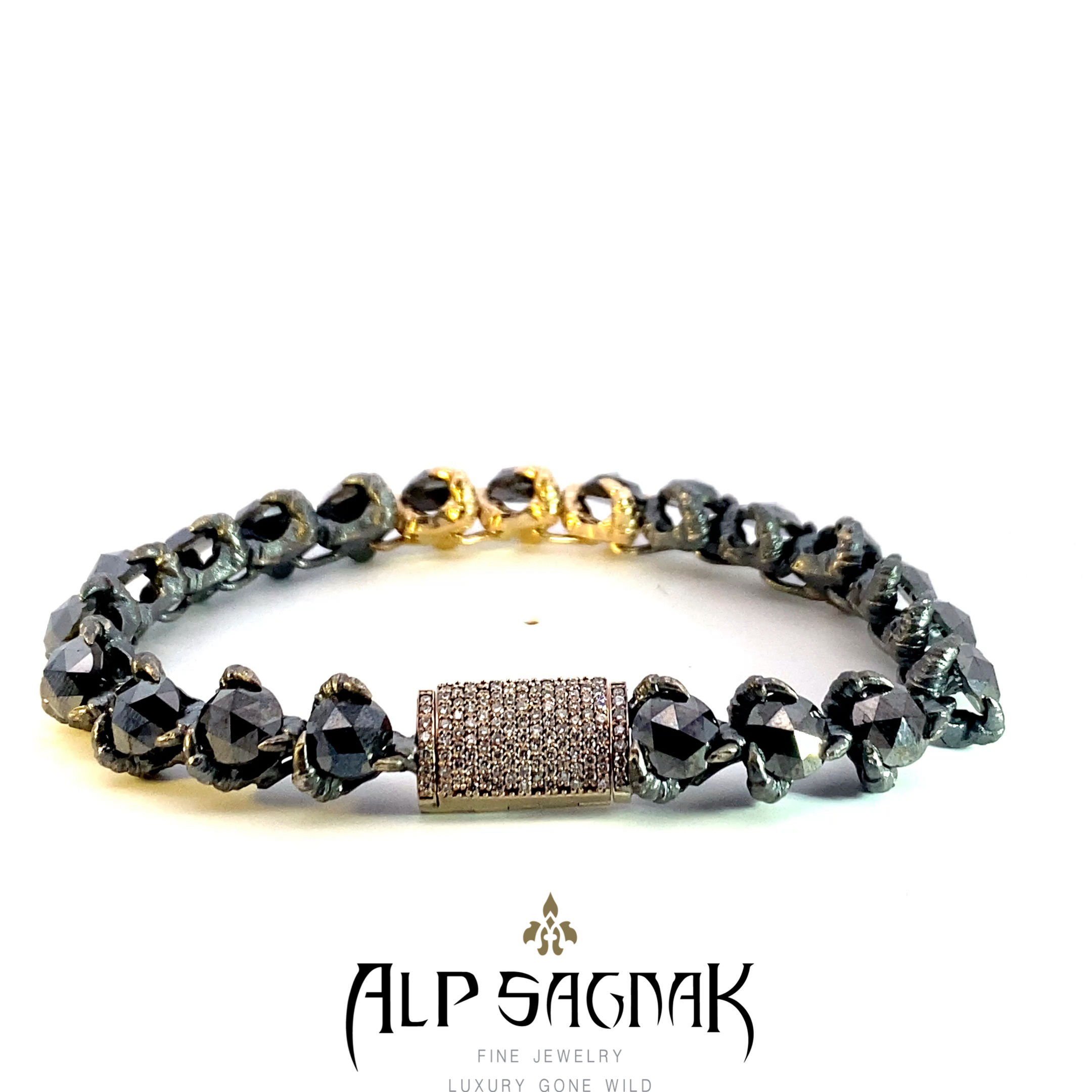 Alp Sagnak 14K Gold And 925K Silver TheCLAW Bracelet With Diamonds