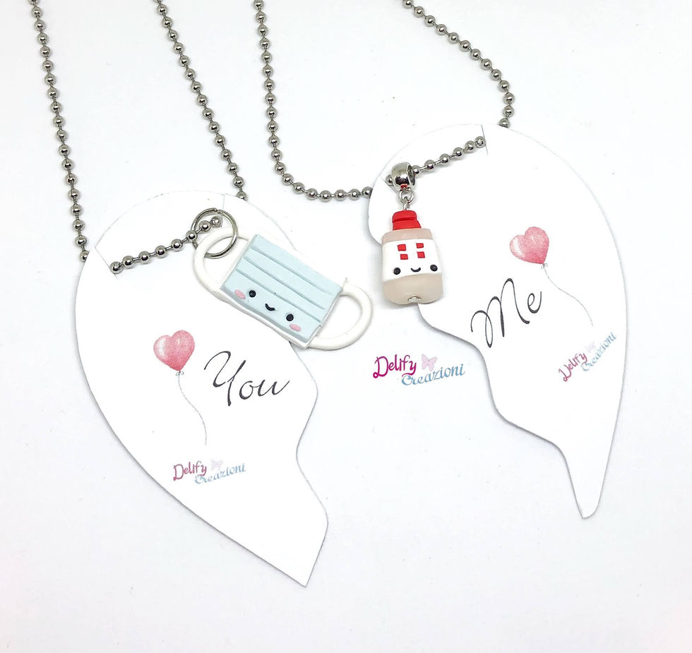 Coppia di collane "Insieme sconfiggeremo il male!"