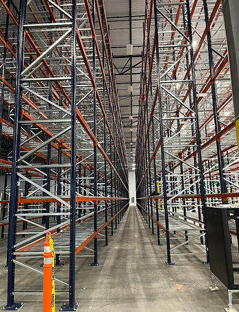 Narrow aisle wire guided pallet rack