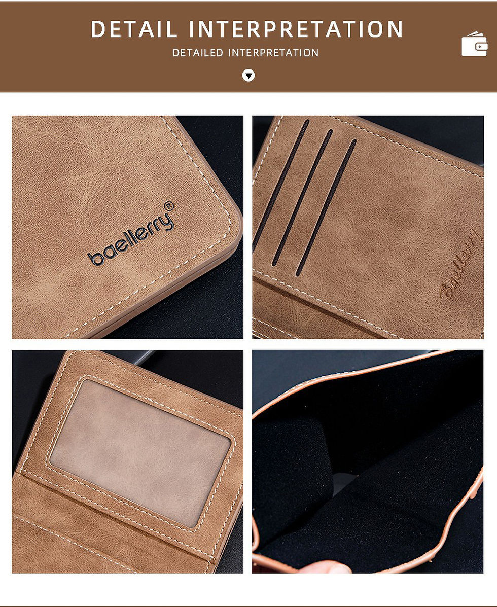 Miniatura: Baellerry Wallet for Men PU Leather Front Pocket Minimalist Money Clip Travel Es