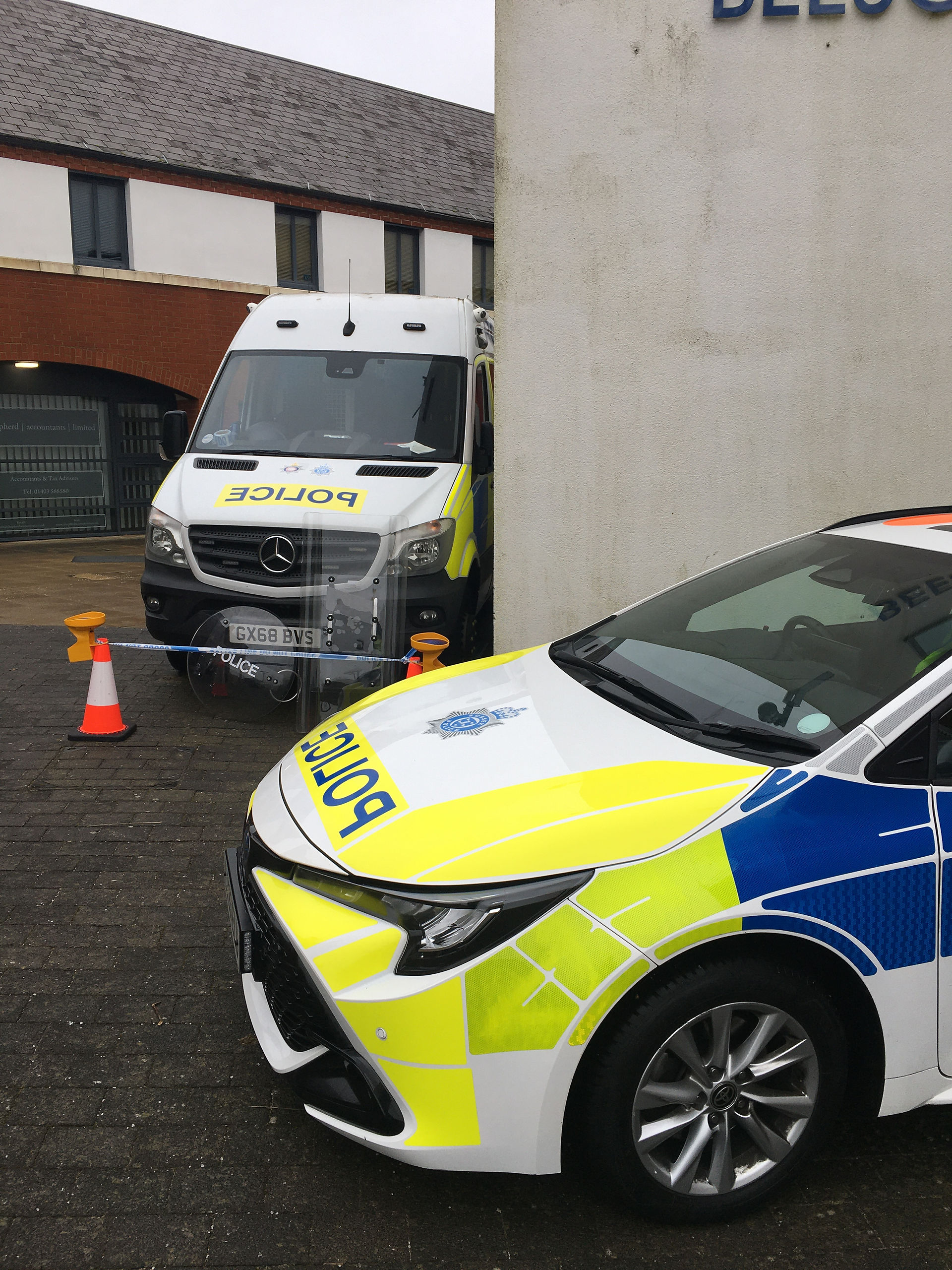 Two police cars.