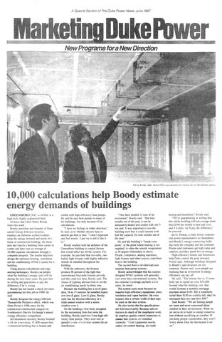 Harry Boody Duke Energy HVAC article Greensboro, NC.