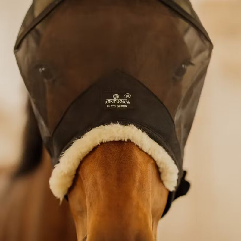 Thumbnail: Masque Anti-Mouches Skin Friendly Noir - Kentucky Horsewear