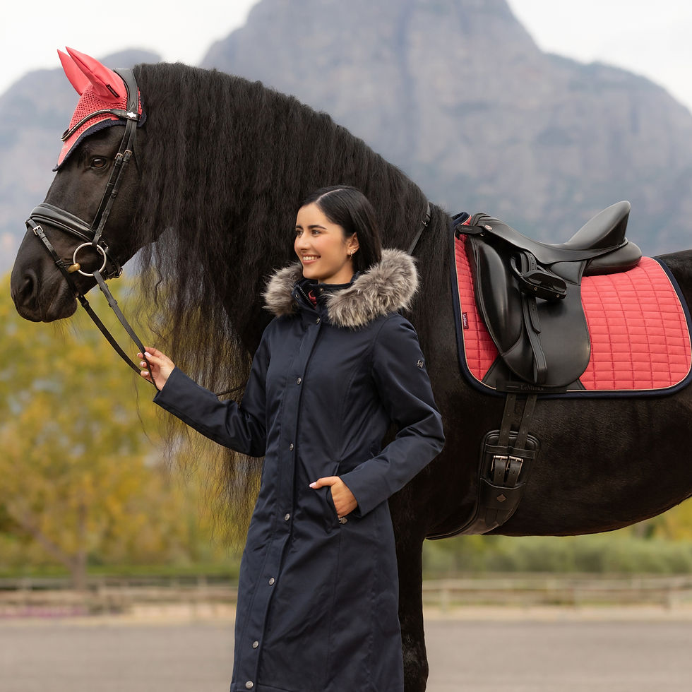 Thumbnail: Tapis de selle Suède Dressage Cranberry - LeMieux