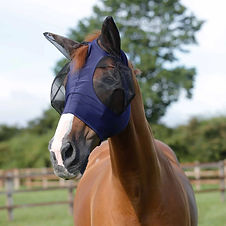 Navy Comfort Tech Lycra Fly Mask - Premier Equine