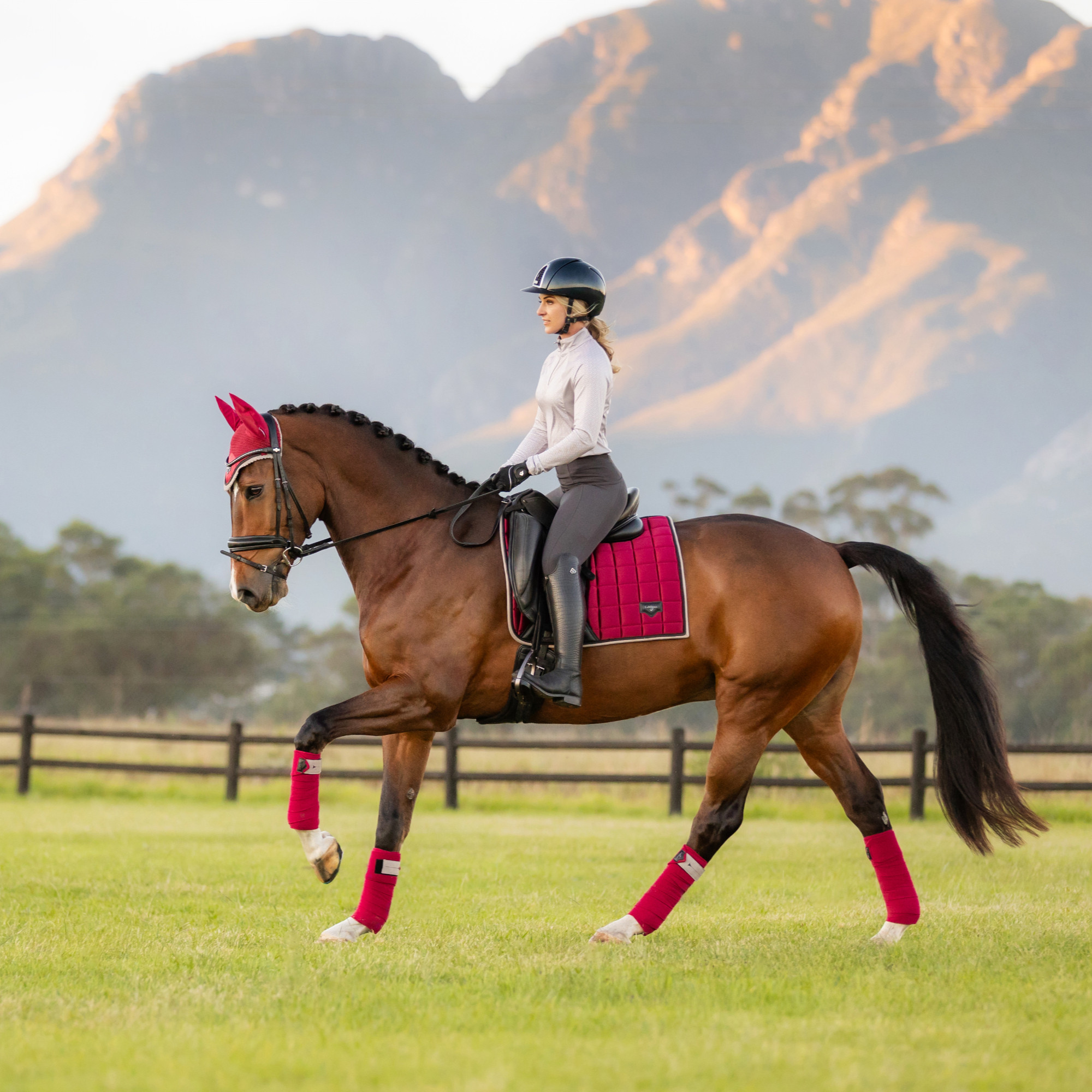 Collection LeMieux Mist pour l'équitation : tapis de selle, bandes de polo, bonnet Collection LeMieux Mist pour l'équitation : tapis de selle, bandes de polo, bonnet