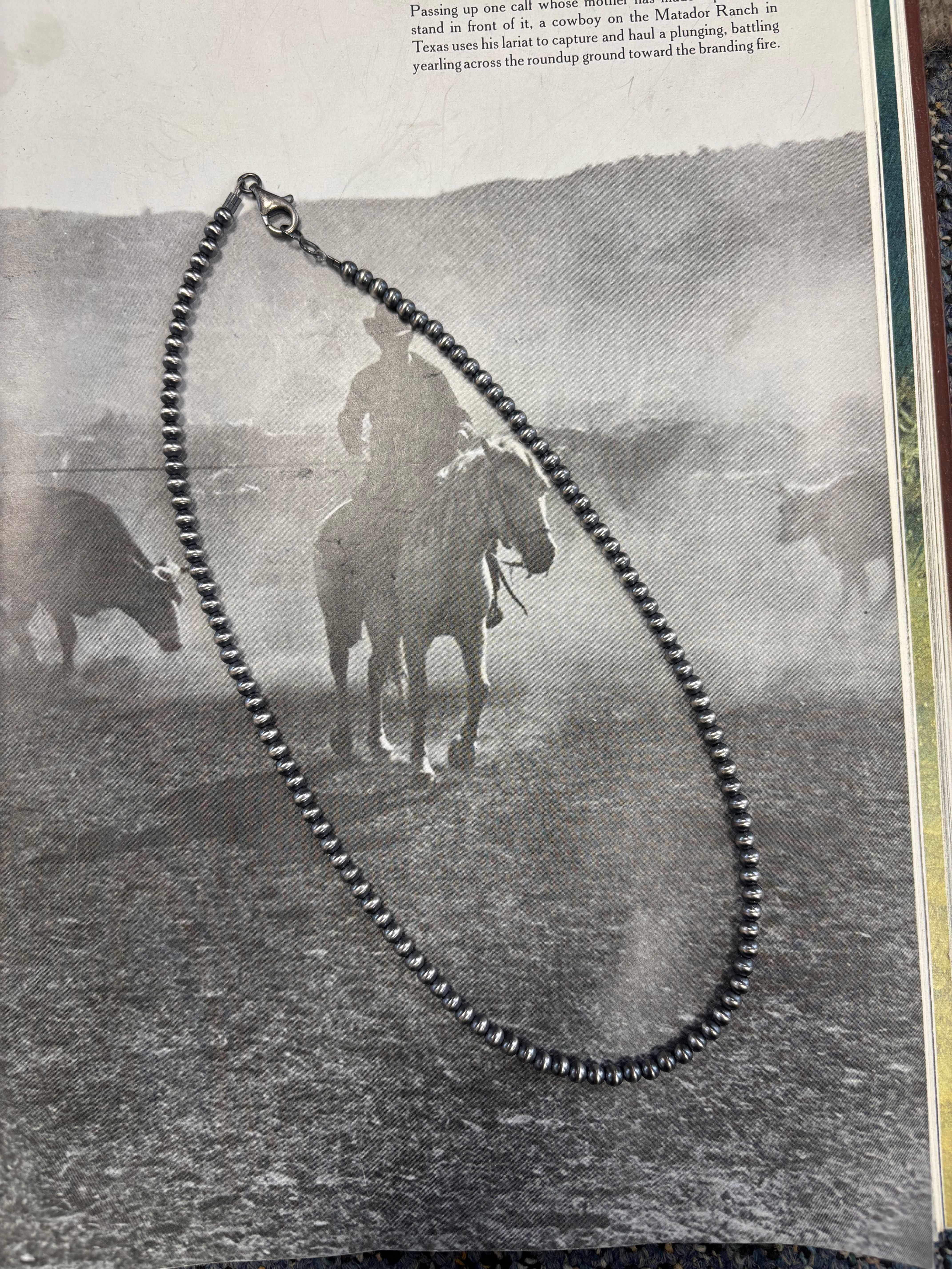 4mm Silver Pearls • 18"