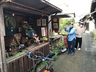 電動キックボードで足助の町並み巡り