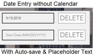 Wix Simple date entry field with auto-save. aka Date Picker without calendar