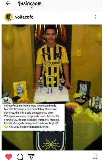Imagem do Instagram oficial do Volta Redonda Futebol Clube.
