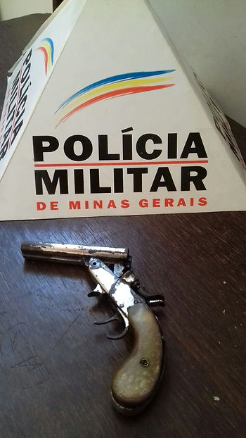 Arma de fogo apreendida na Rodovia Ubá-Guidoval (FOTO: Assessoria de Imprensa da PM MG).