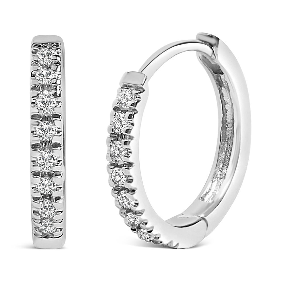 Thumbnail: 14K Rose Gold 1/5 CTW Diamond Huggie Hoop Earrings (K-L Color, I2-I3 Clarity)