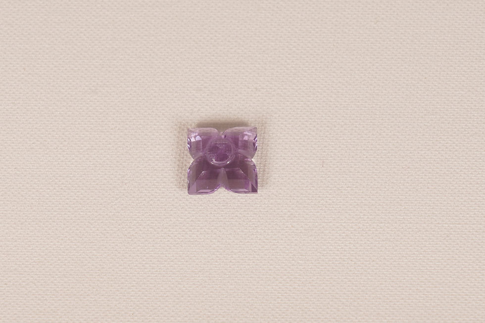 Thumbnail: Square Leaf Carving Amethyst (Laser Cut)