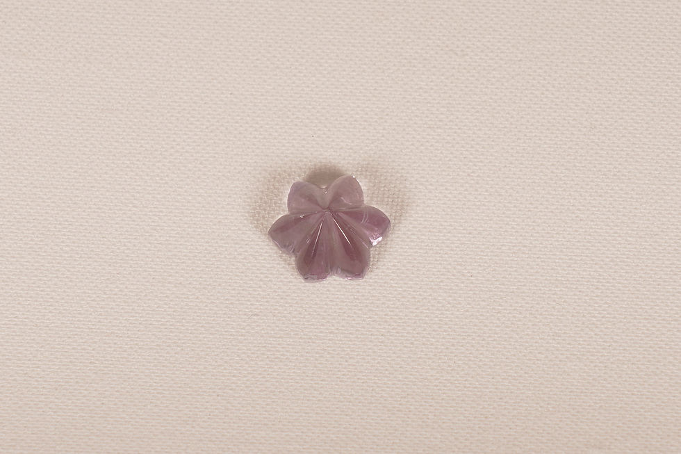 Thumbnail: Round Five Petal Flower Pink Amethyst