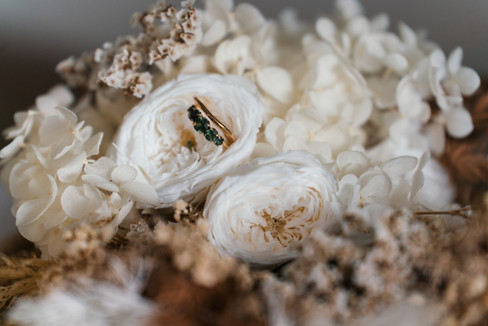 wedding rings in bouquet bride getting ready images wellington wedding photographer