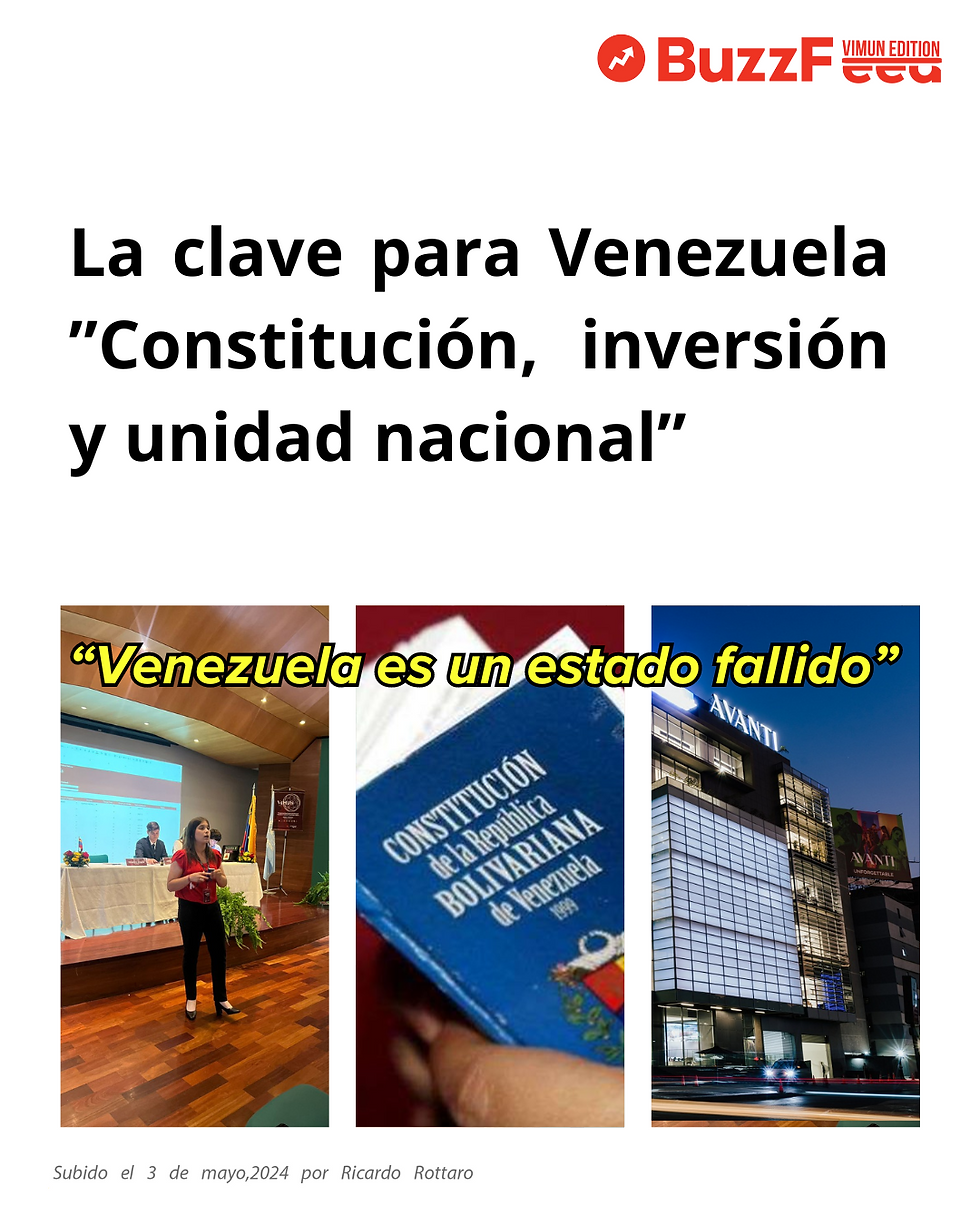 La clave para Venezuela ”Constitución, inversión y unidad nacional”