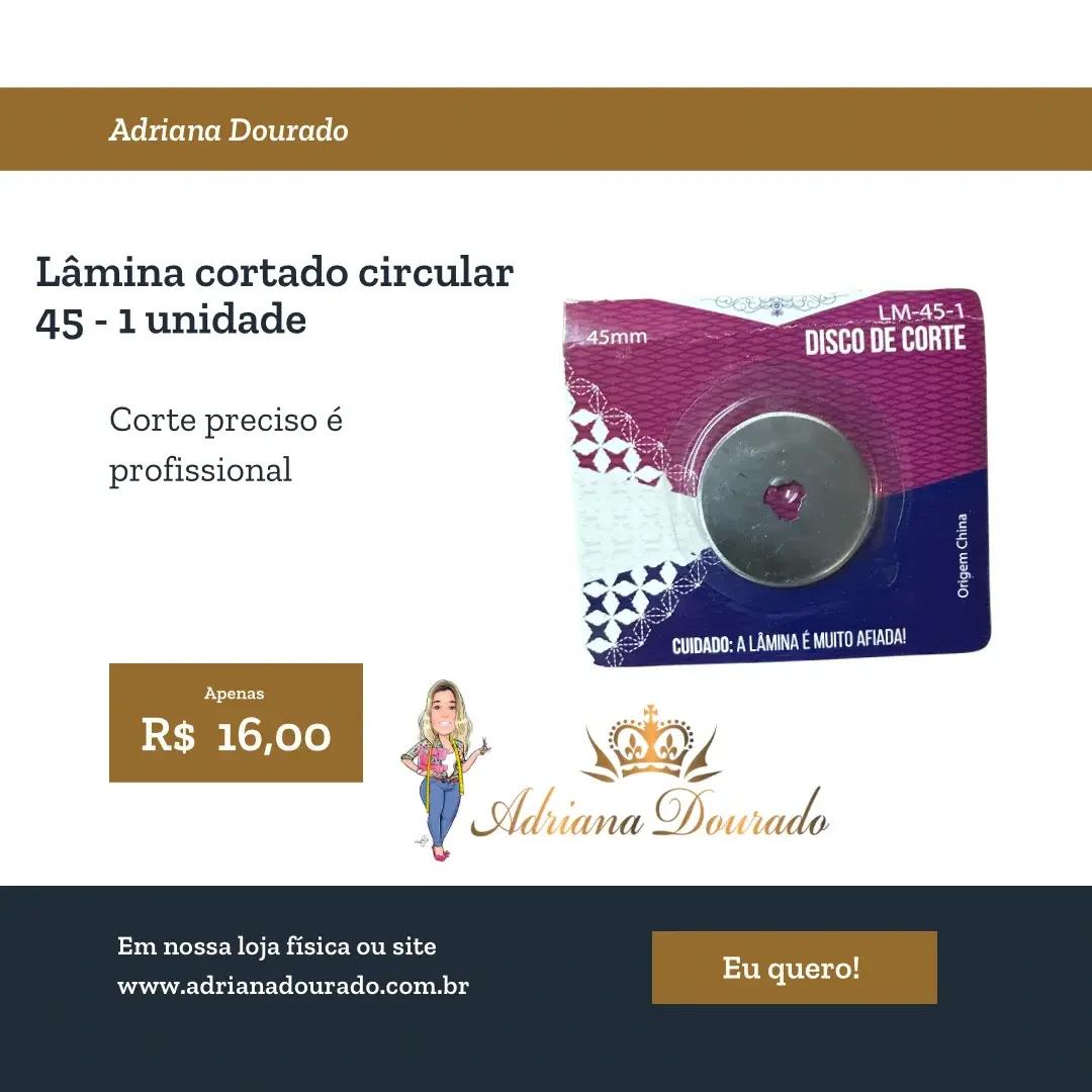 Lâmina 45 graus para cortador circular 