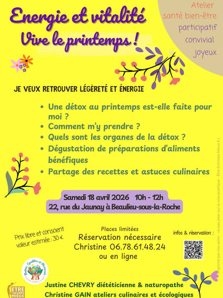 Atelier « Energie et vitalité, vive le printemps »