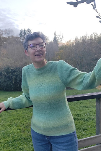 Christine Gain sur sa terrasse