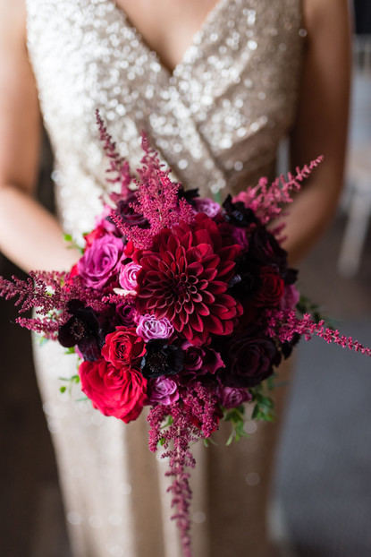Rich toned bridal bouquet