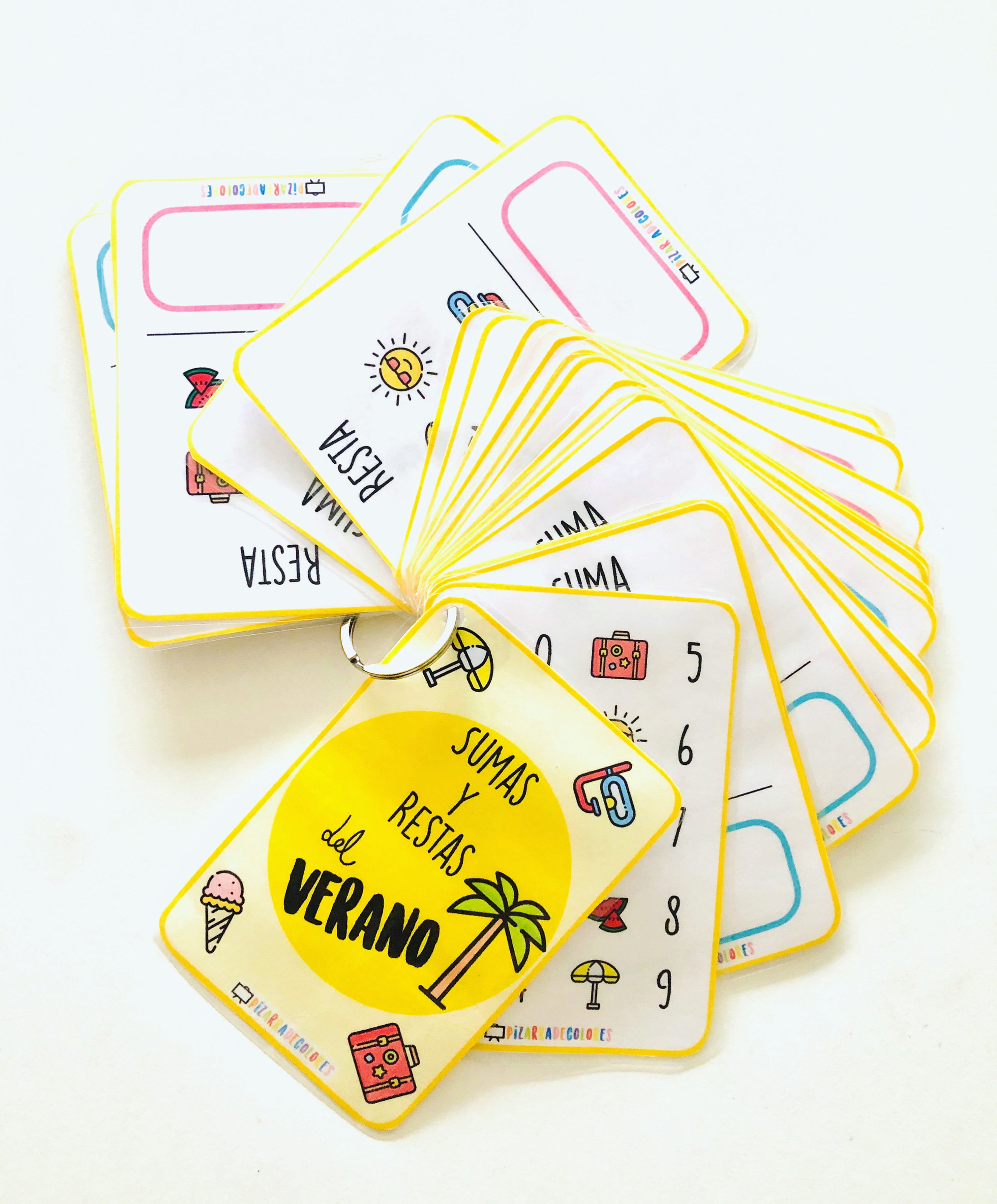 Llavero sumas y restas de verano