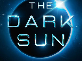 Dark sun with a bright edge, cosmic backdrop. Text: "THE DARK SUN" and "CRISTINE KELLER." Eclipsed mood with a glowing aura.