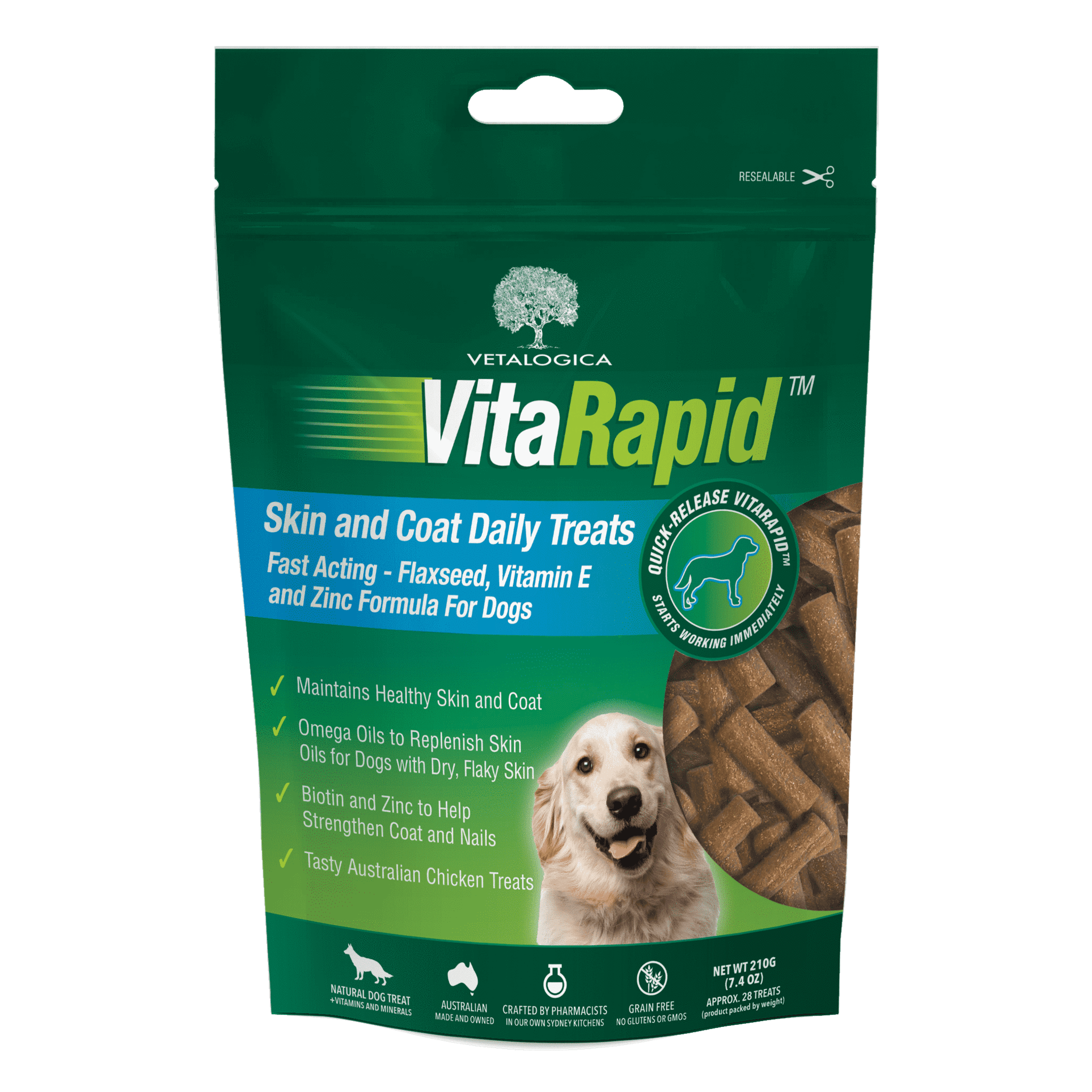 Vetalogica – Skin and Coat Daily Treats for dogs (210g)