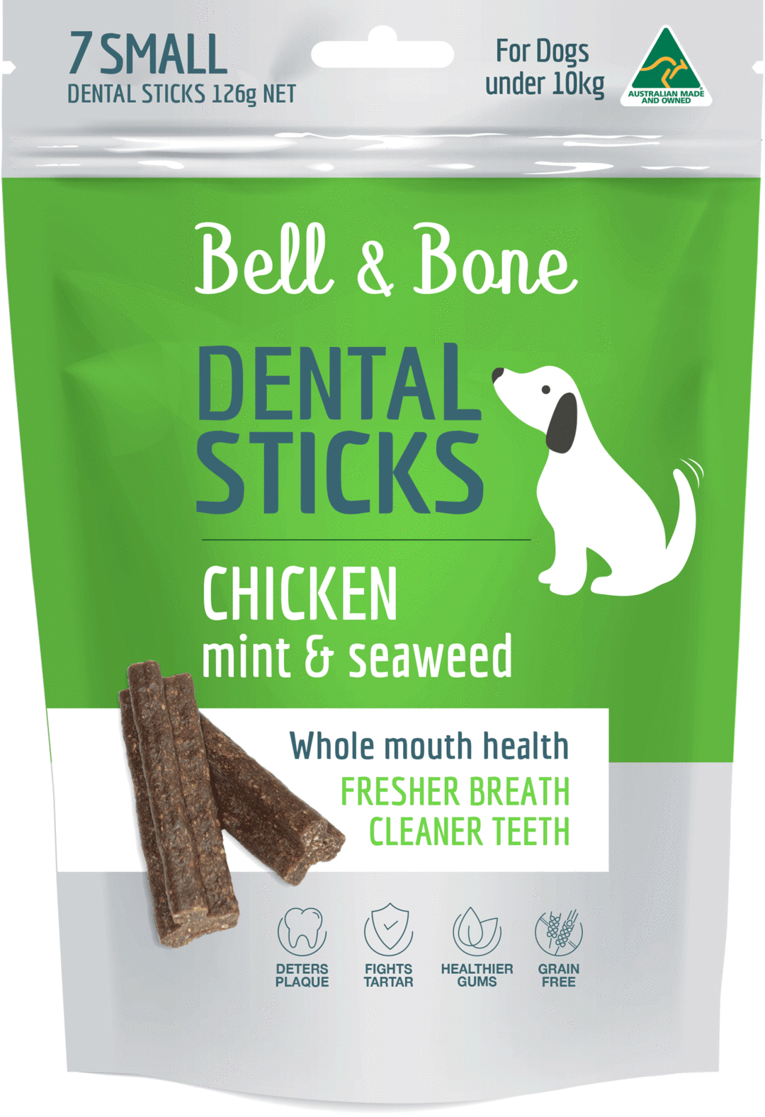 Bell & Bone – Chicken, Mint and Seaweed Dental Sticks