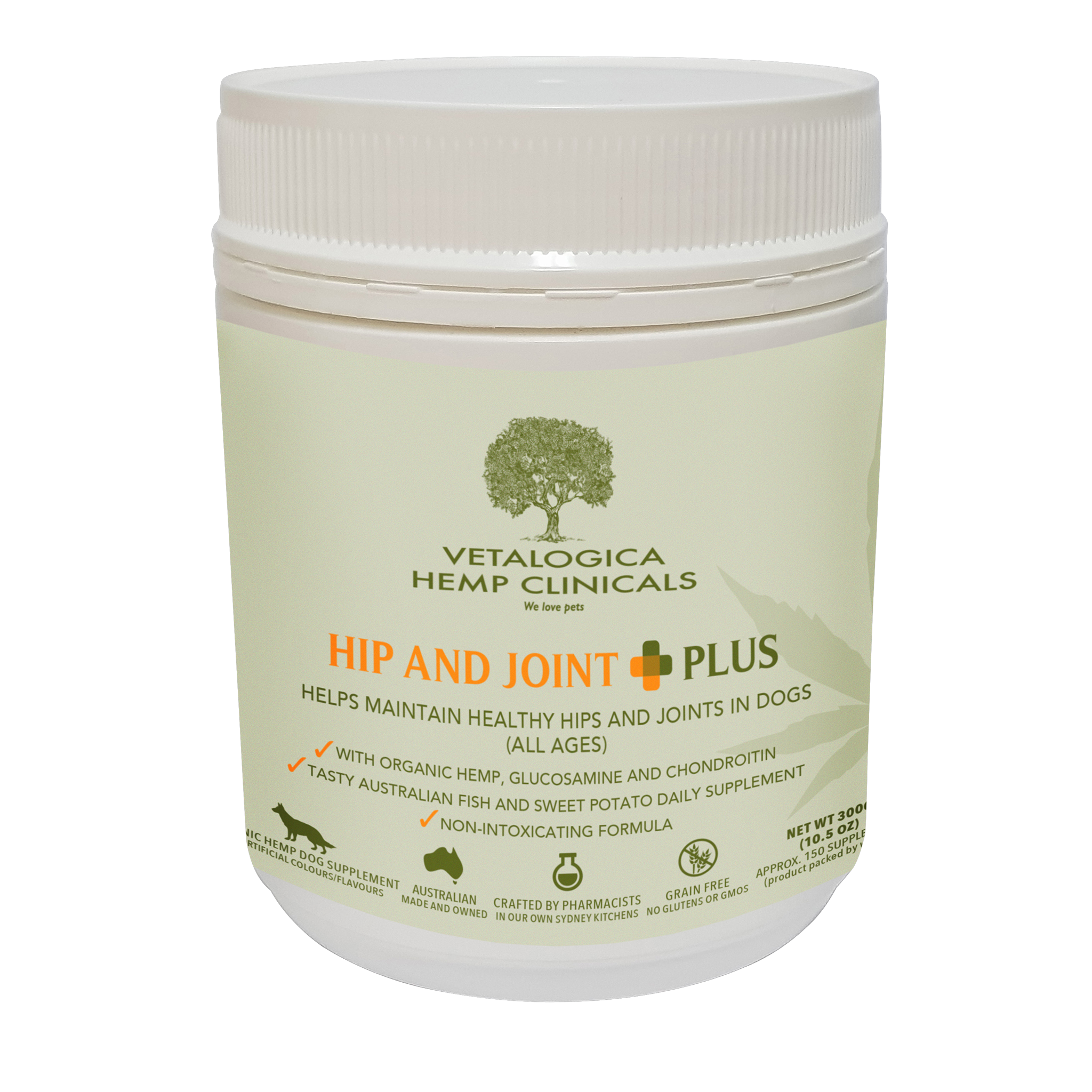 Vetalogica – Hemp Clinicals Hip & Joint Plus Supplements for Dogs (300g)