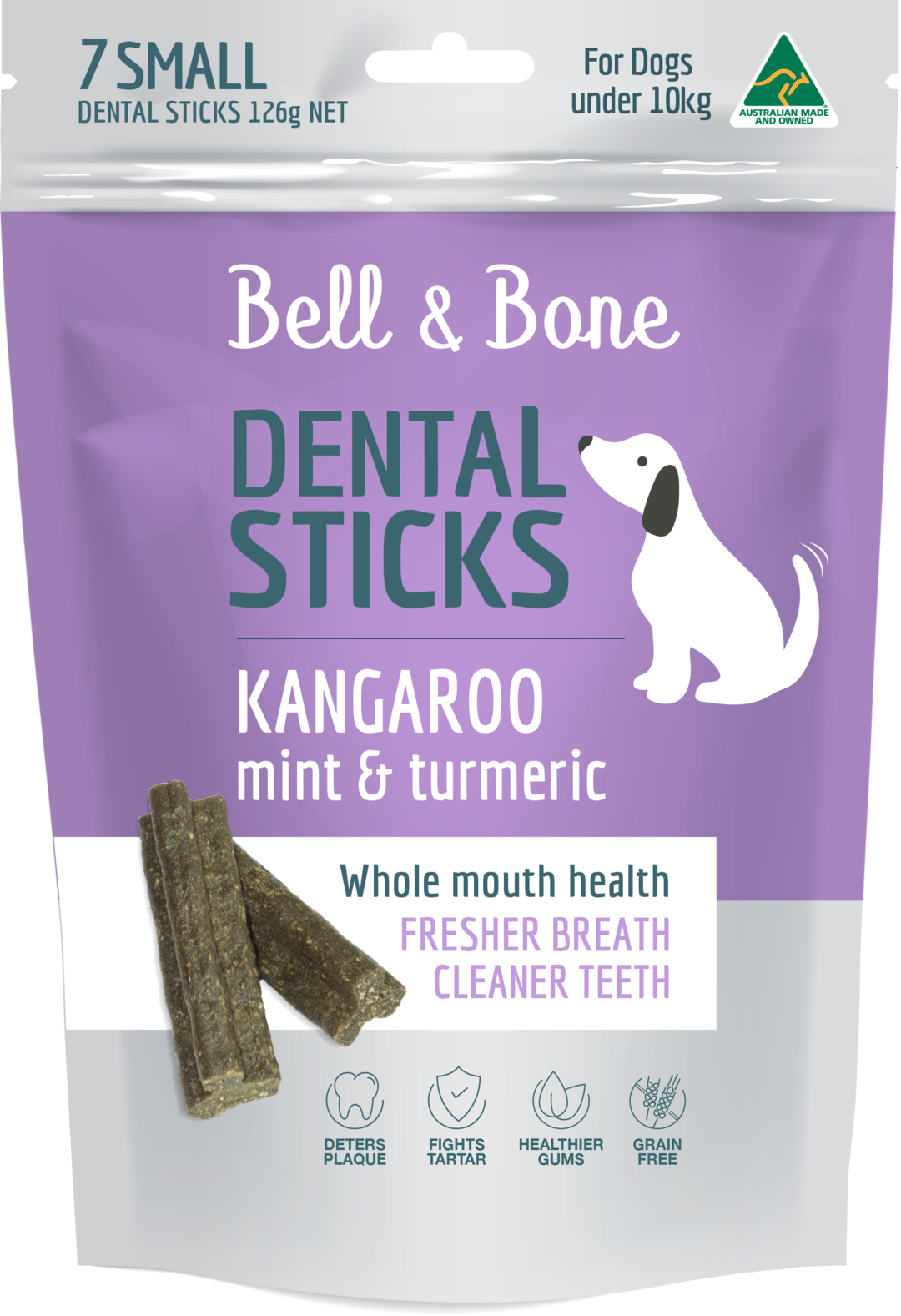 Bell & Bone – Kangaroo, Mint and Turmeric Dental Sticks
