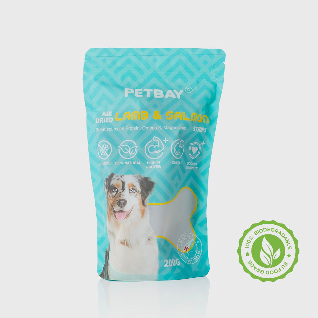 Petbay – Air-Dried Lamb & Salmon Strip Dog Treats (200g)