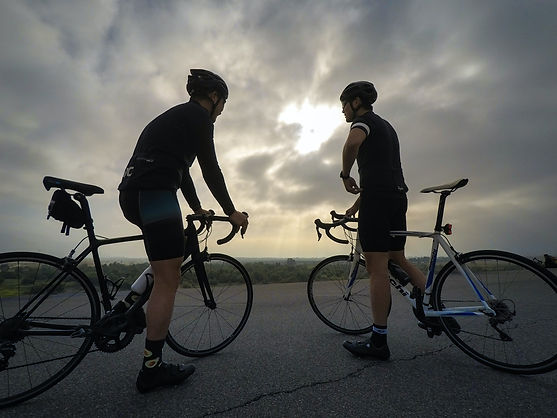 Cyclists practicing cyclocross skills
