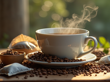 A cup of prepared Ango Power Organic Herbal Coffee