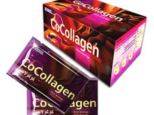 A box and two sachets of Edmark CoCollagen choco beverage, a chocolate-flavored drink mix.