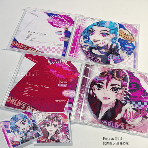 Arcane | Jinx & Vi Acrylic CD Collectible Set - Removable Disc