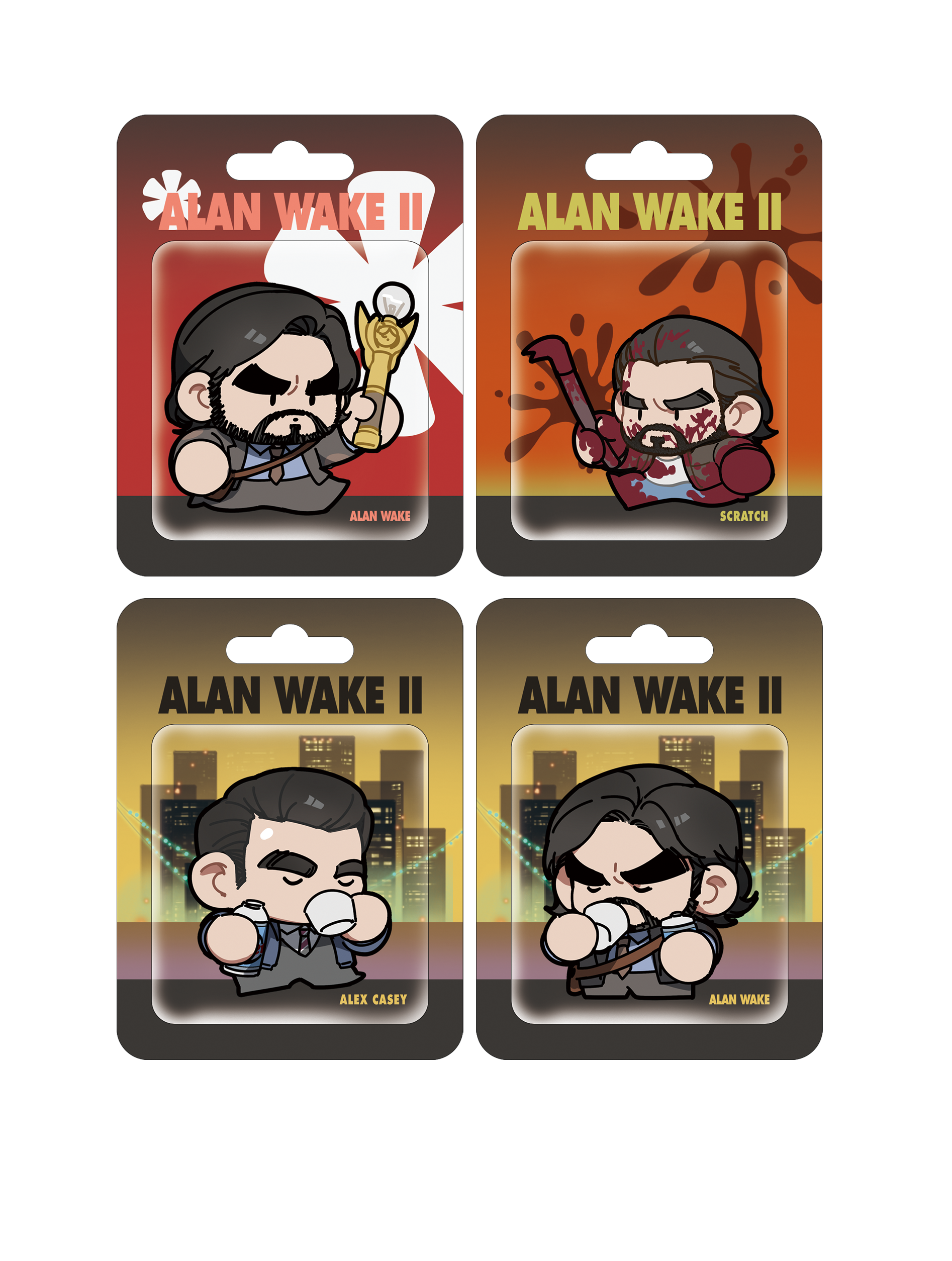 Alan Wake｜Chibi Mini Acrylic Stand - Blister Pack Style Game Gift